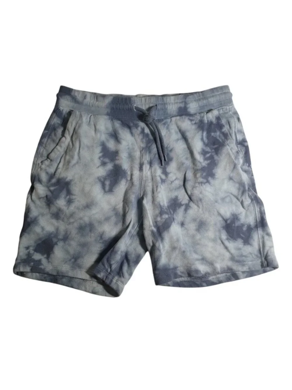 Old Navy Men Tie Dye Drawstring Sweat Shorts Soft Cotton Medium Blue Athletic